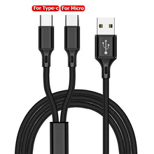 Load image into Gallery viewer, 2 in 1 Micro USB Type C Cable For Samsung Xiaomi Multi Fast Charger Cable 2 in 1 Microusb Mobile Phone Cable For Huawei P20 Lite