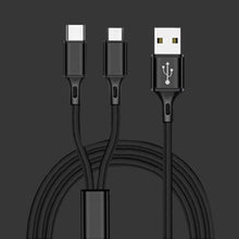 Load image into Gallery viewer, 2 in 1 Micro USB Type C Cable For Samsung Xiaomi Multi Fast Charger Cable 2 in 1 Microusb Mobile Phone Cable For Huawei P20 Lite