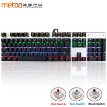Load image into Gallery viewer, Original Metoo Gaming mechanical keyboard 87/104 keys LED Backlit USB Wired English/Russian/Spanish Keyboard for Computer gamer