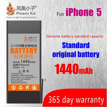 Load image into Gallery viewer, Phoenix Kid Original For Apple iPhone 5 5S/5C 6 6S 7 Battery Replacement Mobile Phone bateria Real High Capacity Free Repair Kit