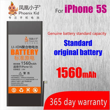 Load image into Gallery viewer, Phoenix Kid Original For Apple iPhone 5 5S/5C 6 6S 7 Battery Replacement Mobile Phone bateria Real High Capacity Free Repair Kit