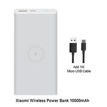 Load image into Gallery viewer, Xiaomi Wireless Power Bank 10000 mAh Qi Fast Wireless Charger USB Type C Mi Powerbank PLM11ZM Portable Charging Power bank