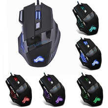 Load image into Gallery viewer, Professional 7 Buttons Adjustable USB Cable LED Optical Gamer Mouse 5500DPI Wired Gaming Mouse for Computer Laptop PC Mice Black