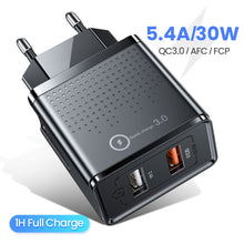 Load image into Gallery viewer, FIVI usb phone charger fast charger for xiaomi samsung S10 S9 S8 QC 3.0 usb charger for huwei phone charger for iphone