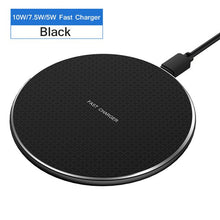 Load image into Gallery viewer, Rock 10 w rápido carregador sem fio para iphone 11 x xs max xr carga rápida 3.0 qi sem fio carregador almofada para samsung huawei xiaomi