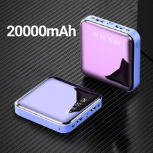 Load image into Gallery viewer, Power Bank 20000mAh Portable Charging Poverbank Mobile Phone LED Mirror Back Power Bank External Battery Pack Powerbank