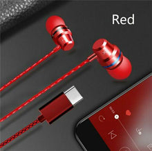 Load image into Gallery viewer, Kuulee earphone Type C Plug In-ear Sport Earphone Headset Earbuds Handfree High bass dual For Huawei P20 pro HTC with microphone