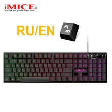 Load image into Gallery viewer, Gaming keyboard Gamer keyboard with backlight USB 104 Rubber keycaps RGB Wired Ergonomic Russian keyboard For Tablet Computer