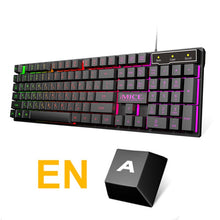 Load image into Gallery viewer, Gaming Keyboard Russian EN Imitation Mechanical Keyboard with Backlight Wired Gamer Keyboard USB Game Keyboards for Computer