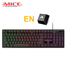 Load image into Gallery viewer, Gaming Keyboard Russian Keyboard 104 Keycaps Wired RGB Backlit Keyboard Computer Gamer Keyboard Ergonomic For Laptop DOTA