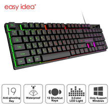 Load image into Gallery viewer, Wired Gaming Keyboard Imitation Mechanical keyboard 104 keycaps RGB Backlit Keyboards Russian keypad Ergonomic Computer Keyboard