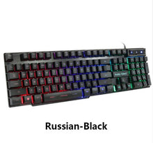 Load image into Gallery viewer, Wired Gaming Keyboard Imitation Mechanical keyboard 104 keycaps RGB Backlit Keyboards Russian keypad Ergonomic Computer Keyboard