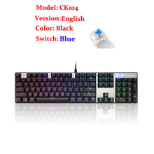Load image into Gallery viewer, MOTOSPEED CK104 RGB Backlight Russian English Mechanical Keyboard Anti-Ghosting Gaming keyboard For Teclado Game Computer TV BOX