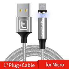 Load image into Gallery viewer, Cable Micro USB magnético de 1M 2M para iPhone Samsung Android Cable de carga rápida USB tipo C Cable de cargador magnético