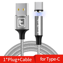 Load image into Gallery viewer, Cable Micro USB magnético de 1M 2M para iPhone Samsung Android Cable de carga rápida USB tipo C Cable de cargador magnético