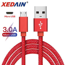 Load image into Gallery viewer, Micro USB Cable 3A Fast Charging Microusb Charger Cable For Samsung Xiaomi Huawei Data Wire Cord Android Fast Mobile Phone Cable