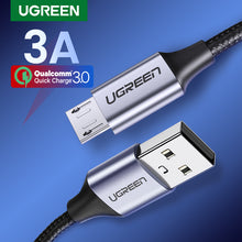 Load image into Gallery viewer, Ugreen Micro USB Cable 3A Nylon Fast Charge USB Data Cable for Samsung Xiaomi LG Tablet Android Mobile Phone USB Charging Cord