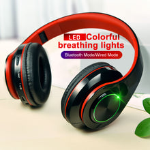Load image into Gallery viewer, B39 Portable Folding Wireless Bluetooth Headphones LED Colorful Breathing Lights With MIC Support TF Card Built-in FM Mp3 Player
