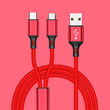Load image into Gallery viewer, 2 in 1 Micro USB Type C Cable For Samsung Xiaomi Multi Fast Charger Cable 2 in 1 Microusb Mobile Phone Cable For Huawei P20 Lite
