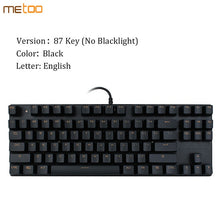Load image into Gallery viewer, Original Metoo Gaming mechanical keyboard 87/104 keys LED Backlit USB Wired English/Russian/Spanish Keyboard for Computer gamer
