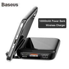 Load image into Gallery viewer, Baseus 10000mAh Power Bank 10W QI Wireless Charger And 18W Wired Fast Charger PD + QC3.0 Powerbank For iPhone Samsung Huawei
