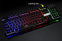 Load image into Gallery viewer, 20% Keyboard Wired USB Gaming Mouse Flexible Polychromatic LED Lights Computer Mechanical Feel Backlit  Colorful Keyboard
