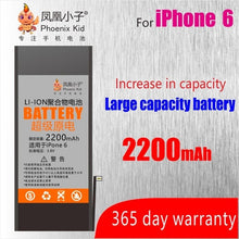 Load image into Gallery viewer, Phoenix Kid Original For Apple iPhone 5 5S/5C 6 6S 7 Battery Replacement Mobile Phone bateria Real High Capacity Free Repair Kit
