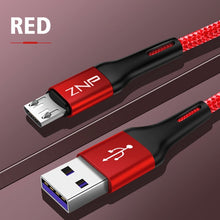 Load image into Gallery viewer, ZNP 1m 2m Micro USB Cable Fast Charging For Xiaomi Redmi Note 5 Pro Android Mobile Phone Data Cable for Samsung S7 Micro Charger
