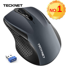 Load image into Gallery viewer, TeckNet Pro 2.4GHz Wireless Mouse Nano Receiver Ergonomic Mice 6 Buttons 2600DPI 5 Adjustment Levels for Computer Laptop Desktop
