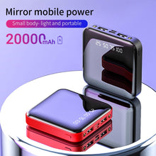 Load image into Gallery viewer, 20000mAh Mini Power Bank For Xiaomi Phone 10000 mah Portable Charger LED Mirror Back Power Bank External Battery Pack Powerbank
