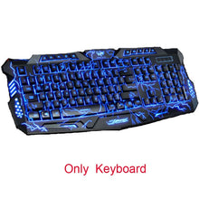 Load image into Gallery viewer, Tri-Color Backlit Computer Gaming Keyboard Teclado USB Powered Full N-Key Game Keyboard for Desktop Laptop Russian sticker
