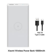 Load image into Gallery viewer, Xiaomi Wireless Power Bank 10000 mAh Qi Fast Wireless Charger USB Type C Mi Powerbank PLM11ZM Portable Charging Power bank
