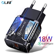 Load image into Gallery viewer, 18W Quick Charge 3.0 USB Charger QC 3.0 4.0 For Samsung A50 iPhone Xr 11 8 7 Xiaomi Huawei USB Plug Phone/Fast Charger Adapter
