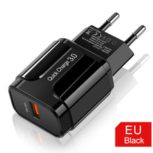 Load image into Gallery viewer, 18W Quick Charge 3.0 USB Charger QC 3.0 4.0 For Samsung A50 iPhone Xr 11 8 7 Xiaomi Huawei USB Plug Phone/Fast Charger Adapter
