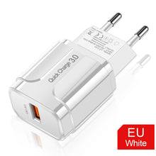 Load image into Gallery viewer, 18W Quick Charge 3.0 USB Charger QC 3.0 4.0 For Samsung A50 iPhone Xr 11 8 7 Xiaomi Huawei USB Plug Phone/Fast Charger Adapter
