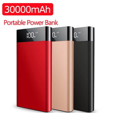 Load image into Gallery viewer, 30000mAh Ultrathin Power Bank Fast Charge Slim Powerbank Dual Usb LED Digital Display Portable Charger for Xiaomi IPhone Huawei
