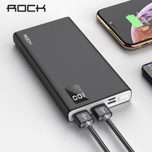 Load image into Gallery viewer, ROCK 10000mAh Power Bank For iPhone Samsung Huawei Type C Powerbank Portable External Battery Fast Charging Charger Poverbank
