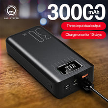 Load image into Gallery viewer, 30000mAh Power Bank Type-C Micro USB QC Fast Charging Powerbank LED Display Portable External Battery Charger For Xiaomi

