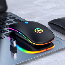 Load image into Gallery viewer, Rato recarregável sem fio silencioso led backlit ratos usb óptico ergonômico gaming mouse computador pc mouse para computador portátil
