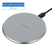 Load image into Gallery viewer, Rock 10 w rápido carregador sem fio para iphone 11 x xs max xr carga rápida 3.0 qi sem fio carregador almofada para samsung huawei xiaomi
