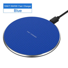 Load image into Gallery viewer, Rock 10 w rápido carregador sem fio para iphone 11 x xs max xr carga rápida 3.0 qi sem fio carregador almofada para samsung huawei xiaomi
