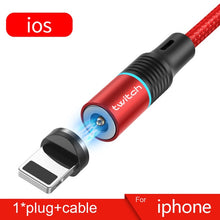 Load image into Gallery viewer, Twitch T01 magnética Micro USB tipo C Cable para iPhone Xiaomi teléfono móvil Cable USB de carga rápida cargador magnético Cable
