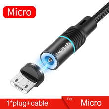 Load image into Gallery viewer, Twitch T01 magnética Micro USB tipo C Cable para iPhone Xiaomi teléfono móvil Cable USB de carga rápida cargador magnético Cable
