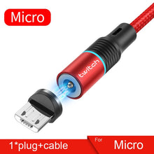 Load image into Gallery viewer, Twitch T01 magnética Micro USB tipo C Cable para iPhone Xiaomi teléfono móvil Cable USB de carga rápida cargador magnético Cable
