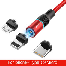 Load image into Gallery viewer, Twitch T01 magnética Micro USB tipo C Cable para iPhone Xiaomi teléfono móvil Cable USB de carga rápida cargador magnético Cable
