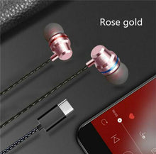 Load image into Gallery viewer, Kuulee earphone Type C Plug In-ear Sport Earphone Headset Earbuds Handfree High bass dual For Huawei P20 pro HTC with microphone
