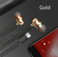 Load image into Gallery viewer, Kuulee earphone Type C Plug In-ear Sport Earphone Headset Earbuds Handfree High bass dual For Huawei P20 pro HTC with microphone
