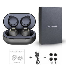 Load image into Gallery viewer, True wireless bluetooth headset Bluetooth 5.0 headphones Waterproof Mini earbuds with Mic Stereo Touch Control Handfree earphone
