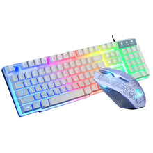 Load image into Gallery viewer, 1Set 1Set T6 Rainbow LED Backlit Multimedia Ergonomic USB Wired Gaming Keyboard Wired Mouse and Mouse Pad for PC Laptop Computer
