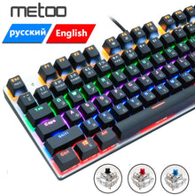 Load image into Gallery viewer, Wired Gaming Mechanical Keyboard Blue Red Switch 87/104keys Anti-ghosting  Russian/US LED Backlit LED For Gamer Laptop Computer
